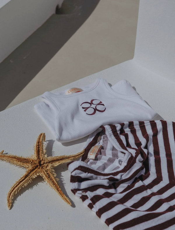 Jackie short Terry aubergine stripes coucou