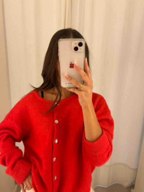 Sweet Cardigan poppy red