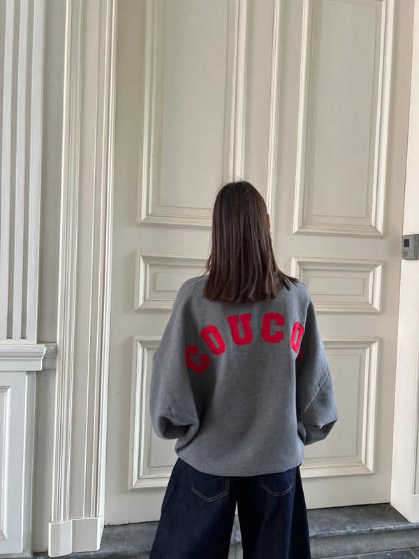 coucou joseph sweater dark grey / red