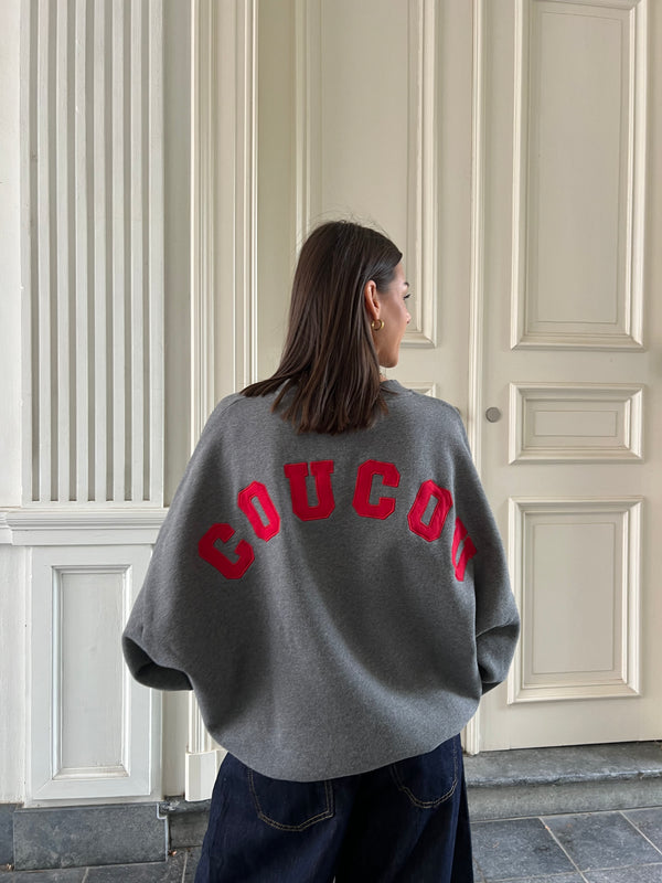 coucou joseph sweater dark grey / red
