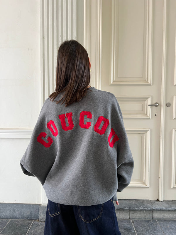 coucou joseph sweater dark grey / red