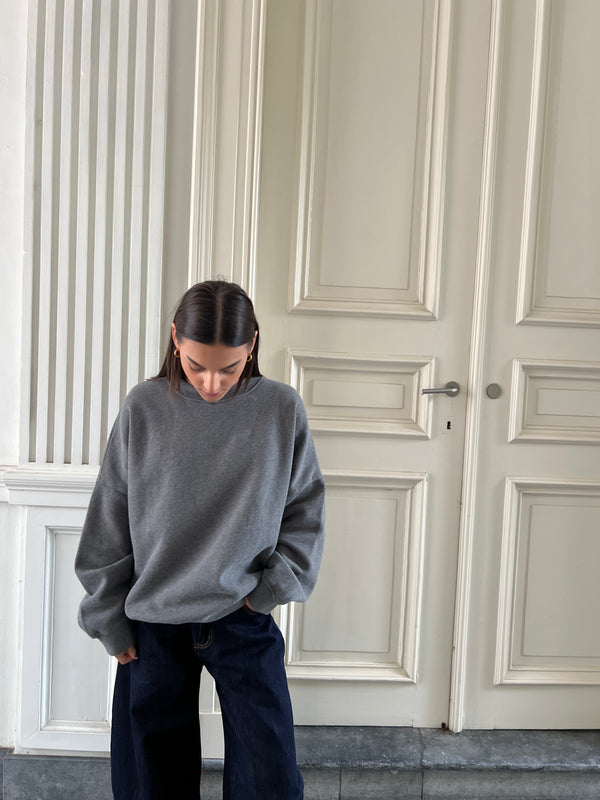 coucou joseph sweater dark grey / red