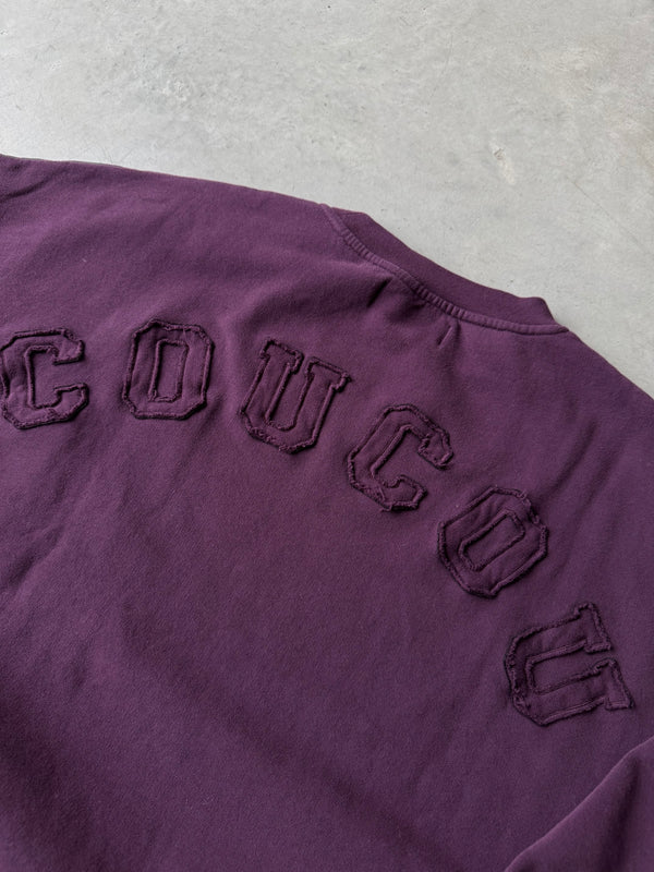 JOSEPH SWEATER COUCOU AUBERGINE WITH DESTROYED LETTERS