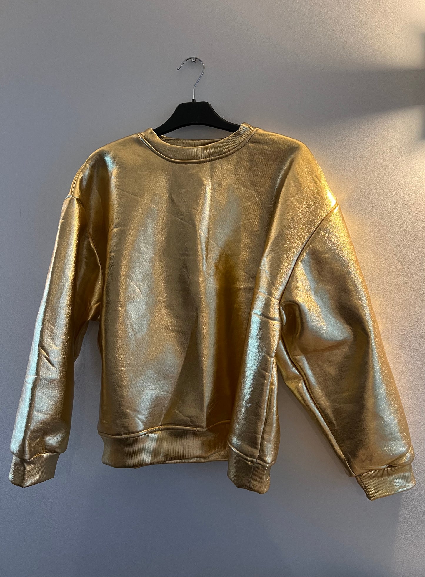 shiny gold sweater