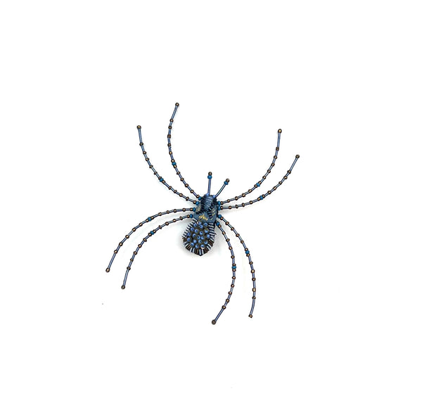 BLUE SPIDER BROOCH