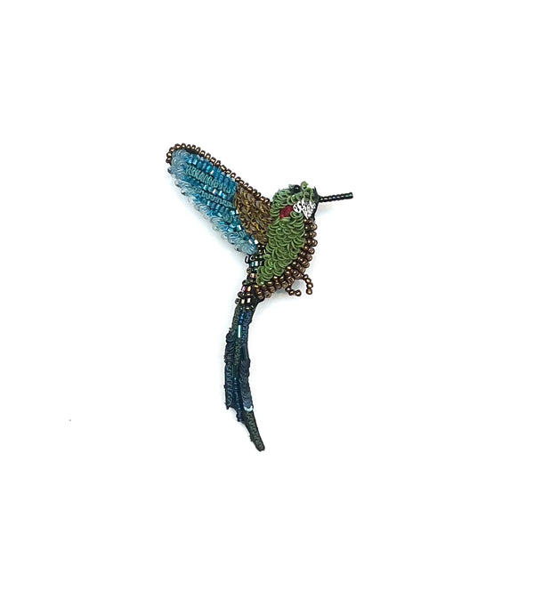 TROPICAL HUMMINGBIRD BROOCH