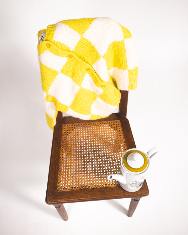 Yellow Checkered Cardigan