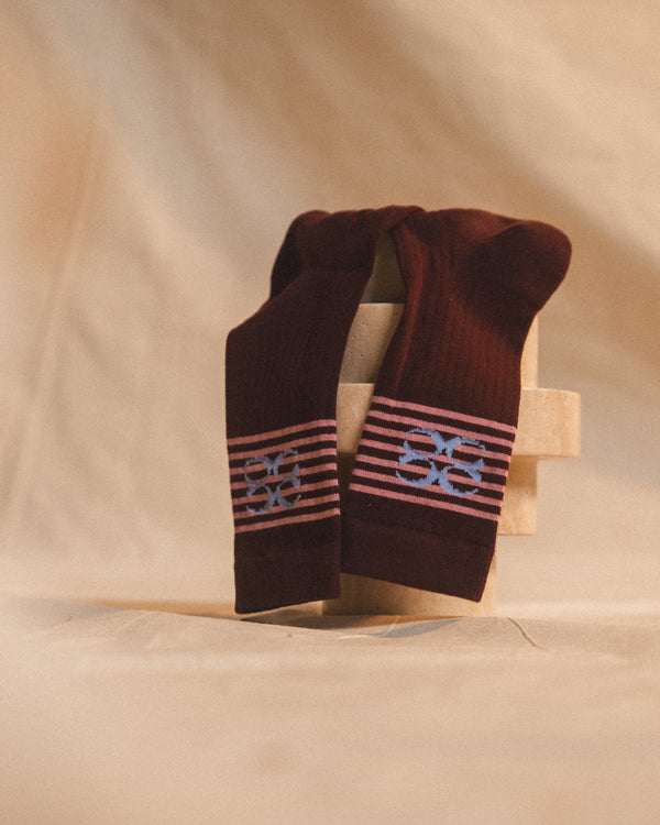 COUCOU Buttercup Socks Bordeaux logo