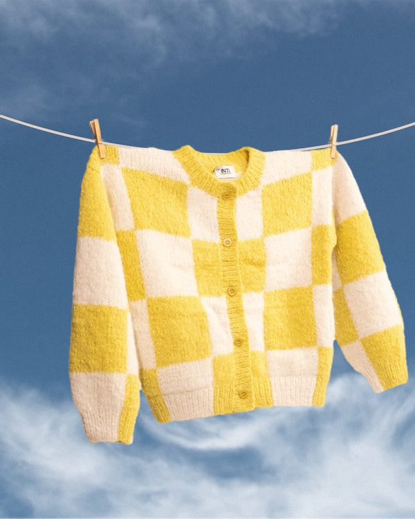 Yellow Checkered Cardigan