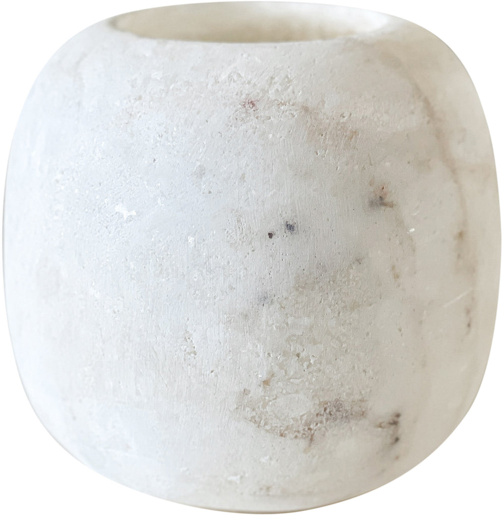 alabaster candle holder XXL - white